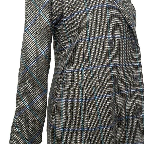 Vtg Escada Wool Blazer Jacket by Margaretha Ley Size 38 Plaid Double Breasted - Picture 6 of 10